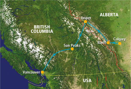 Mapa de la ruta Expreso de las Montañas