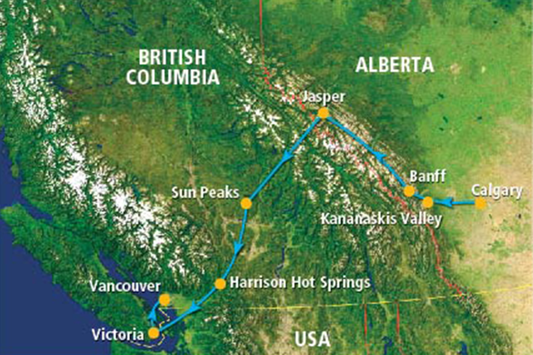 Mapa de la ruta Maravillas del Oeste