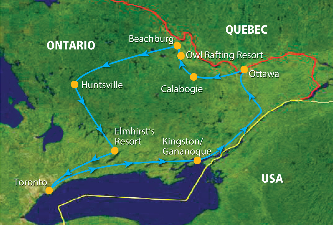 Mapa de la ruta Ontario Heartland