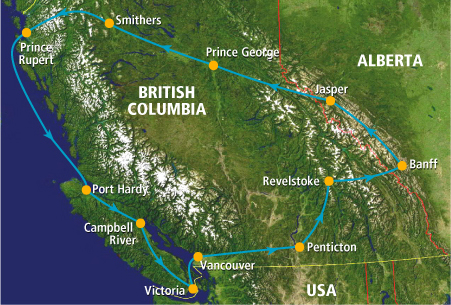 Mapa de la ruta Totem Peaks